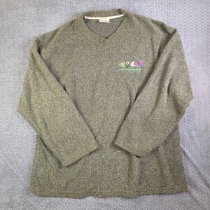 Vintage Disney World EPCOT Food & Wine Festival Sweater Men's Large Green V-Neck